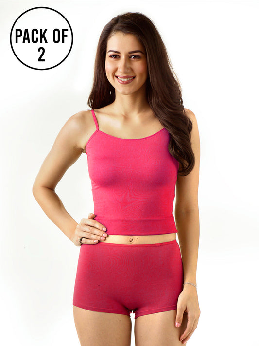Women Cotton Spandex  Leg Shorts - Assorted( 2 PCs Pack)